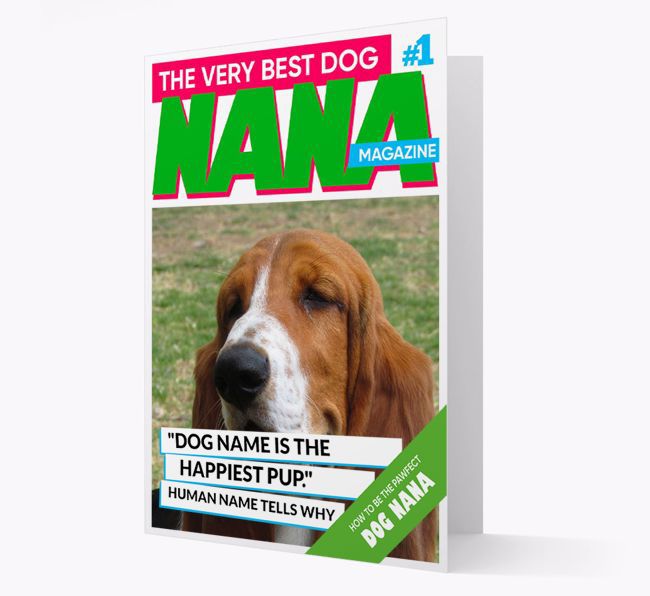 'Very Best Dog Nana Magazine' - Personalized Photo Upload {breedFullName} Card